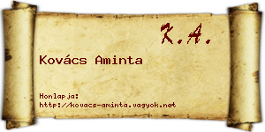 Kovács Aminta névjegykártya